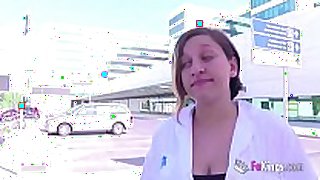 Nurse getting her every day dose of ding-dong after leav...