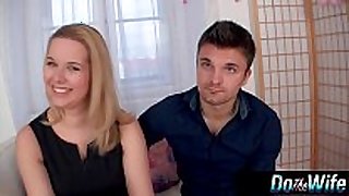Blonde sexually sexually slutty white dark ding-dong harlots receives drilled with her spouse watching