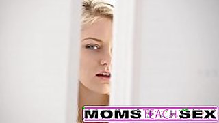 Step mom and son make legal age teenager squirt in hawt 3some