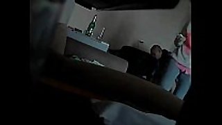 Roommate caught on hidden web camera fucking his girlf...