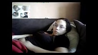 Caught my young aunt masturbating in couch. hid...