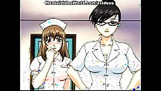 Cute manga nurse fucked on the floor
