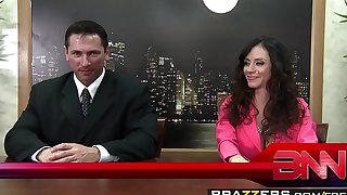 Brazzers.com - large wobblers at work - fuck the news scene starring ariella ferrera, nikki sexx and john str