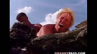 Painful anal with german granny