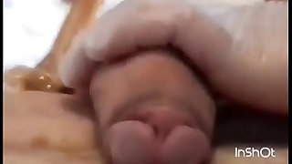 Female wax dick and balls with erection and drops of semen 2do