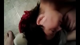 Sleeping teen gets a huge cumshot all over her face and hair.