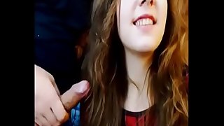 hot cute teen sucks cock on webcam