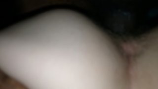 BDB Big Black Cock interracial fucking hippy white hairy teen pussy doggystyle and makes her cum with dick