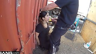 Bollix up the Cops - Latina bad girl caught engulfing a cops dick