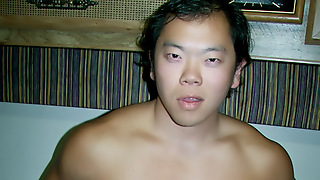 Cute Asian Jerking Off In the Kitchen